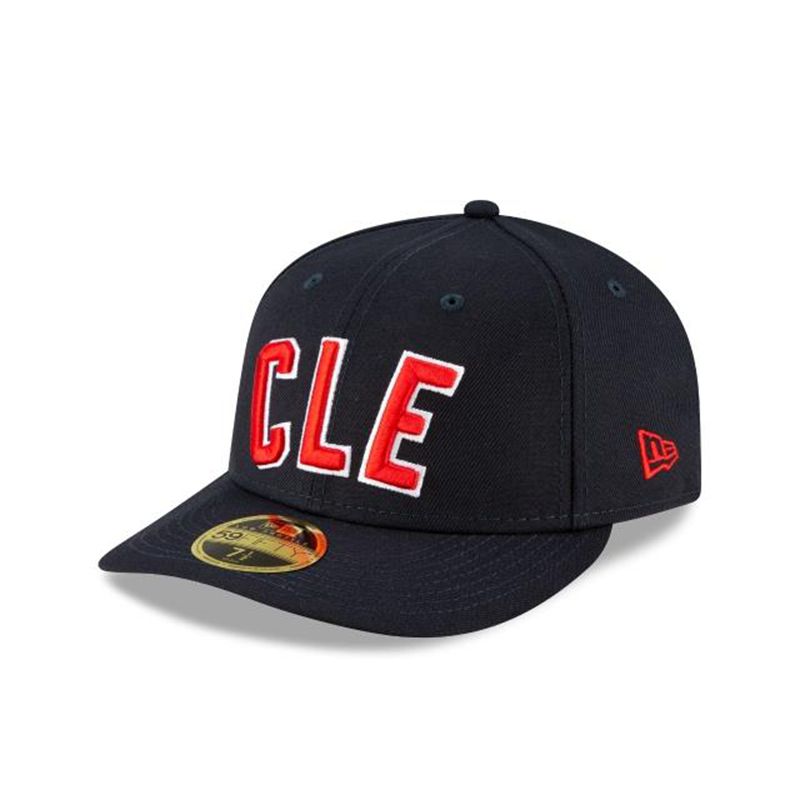 MLB Cleveland Indians Ligature Low Profile 59Fifty Fitted (YYU2082) - Blue New Era Caps